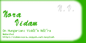 nora vidam business card